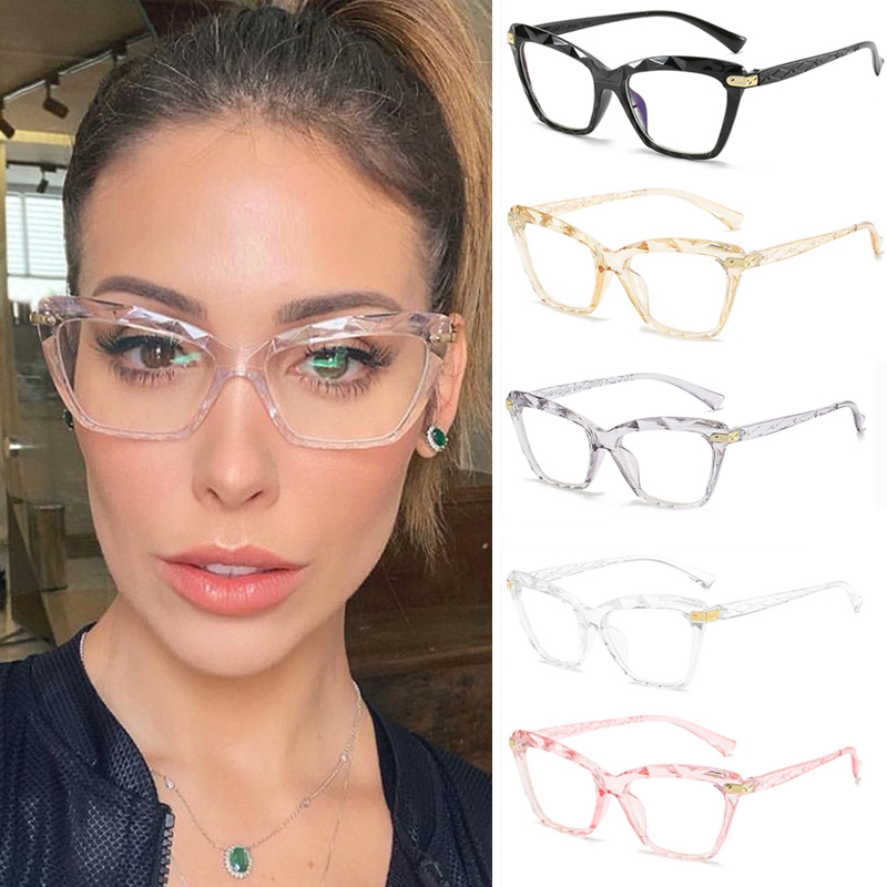 Fashion transparent female cat eye optical computer glasses frame female  sexy