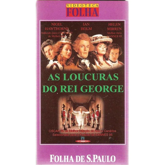 025 Fvc- Fita de VHS Original- Filme- As Loucuras Do Rei George- Drama- Legendado