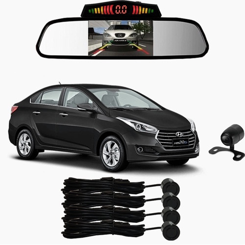 Sensor De Ré + Espelho Camera Ré Hyundai Hb20s Preto em Oferta na Shopee