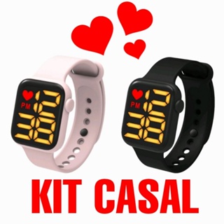 Kit Casal Relógio Smart A Prova D'água Digital Preto Rosa Masculino Feminino em Oferta na Shopee