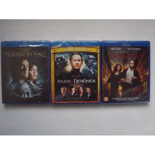 Blu-ray O Código Da Vinci + Anjos E Demônio + Inferno-lacrad