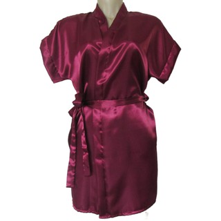 Robe de Cetim Elastano Manga Curta Feminino MARSALA