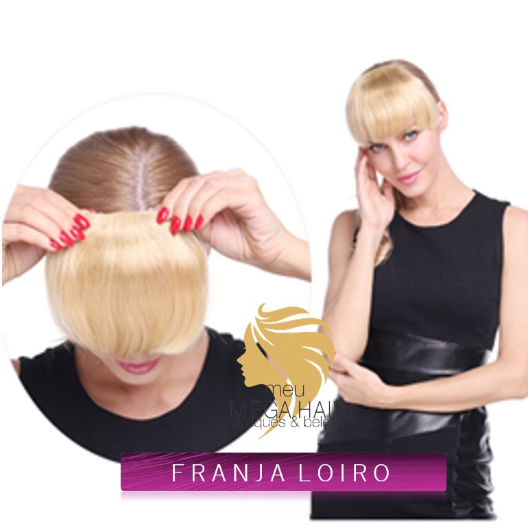 Cabelo Aplique Tic Tac Franja Loiro Idêntico Humano Premium Beauty Premium Cabelo Premium