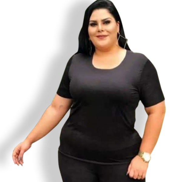 Blusinha feminina de manga tamanho Plus G1 G2 G3 em suede diversas cores COM FRETE GRÁTIS ! em Oferta na Shopee