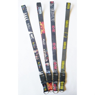 Chaveiro Cordão Moto Pescoço Engate Fecho Rápido Crachá Bandas de Rock Internacional Nirvana/AC-DC/Beatles/kiss em Oferta na Shopee