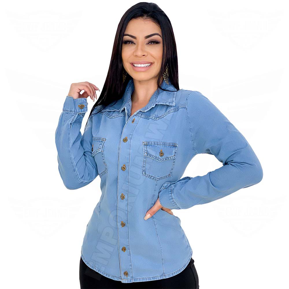 Oppose promise adjacent camisa jeans feminina em Promoção na Shopee Brasil 2022
