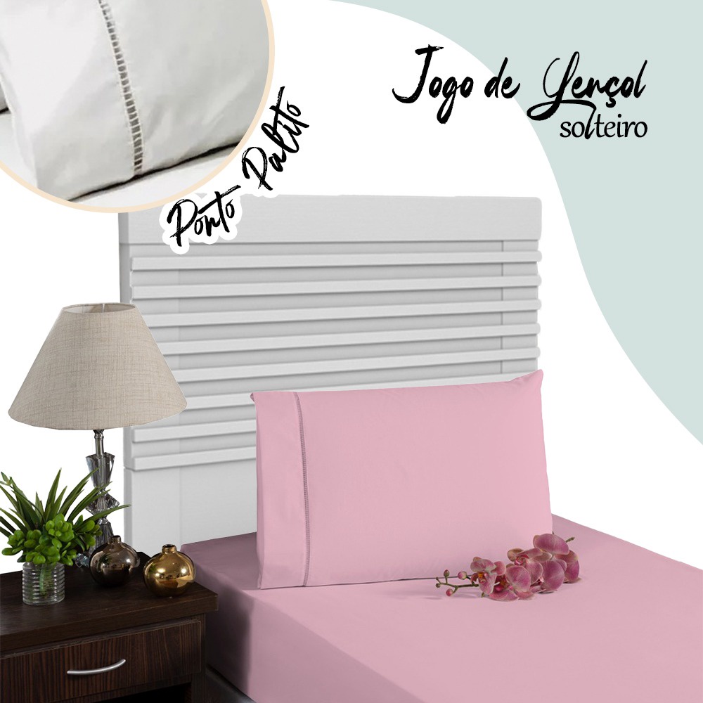 JOGO DE CAMA LENÇOL E FRONHA PERCAL 180 FIOS -  JOGO DE LENÇOL DE SOLTEIRO COM 2 PEÇAS