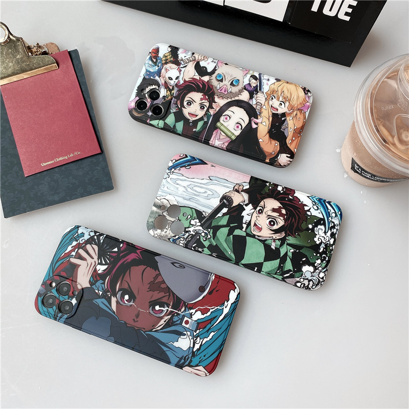 Classic Anime Cartoon Demon Slayer Shockproof Phone frame Case For iPhone 12 mini 7 8 Plus SE2 X XS Max XR 11 12 Pro Max