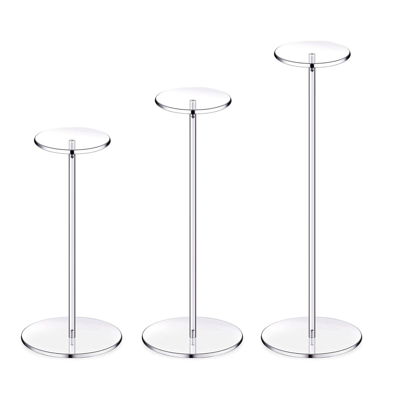 YYS Display Acrílico Riser Redondo Barbell Pedestal Em Forma De T Suporte Para Relógio Exibição De Jóias