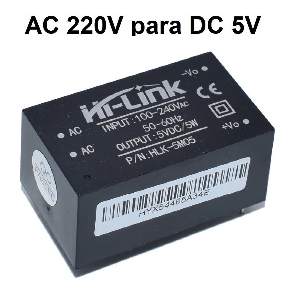 Mini Fonte 5 V Encapsulada Hi-link 100~240vac 5v 5w 1a