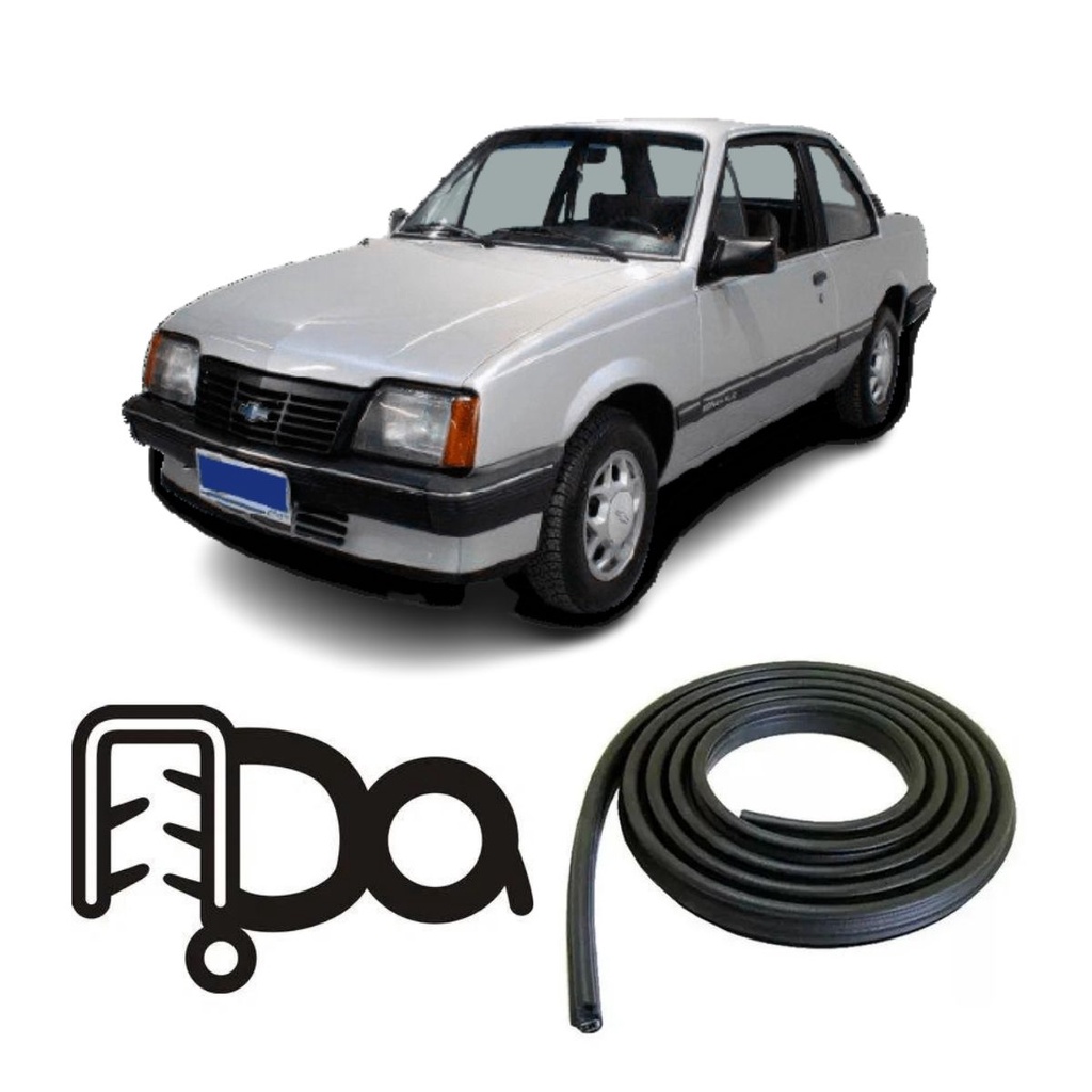 BORRACHA DE PORTA TRASEIRA PRETA ESTRIADA CHEVROLET MONZA 1986 1987 1988 1989 1990 em Oferta na Shopee