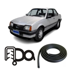 BORRACHA DE PORTA TRASEIRA PRETA ESTRIADA CHEVROLET MONZA 1986 1987 1988 1989 1990