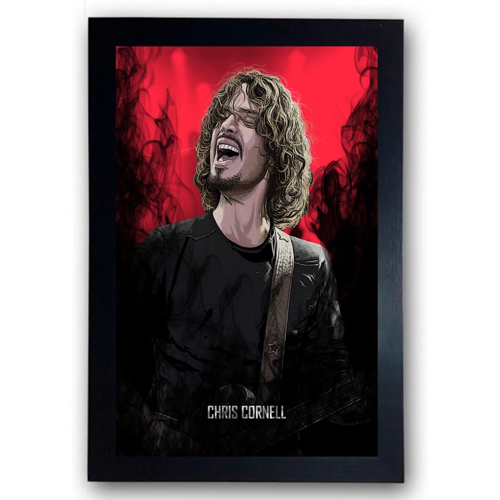 Quadro Chris Cornell Sound Garden Audioslave Rock Moldurado