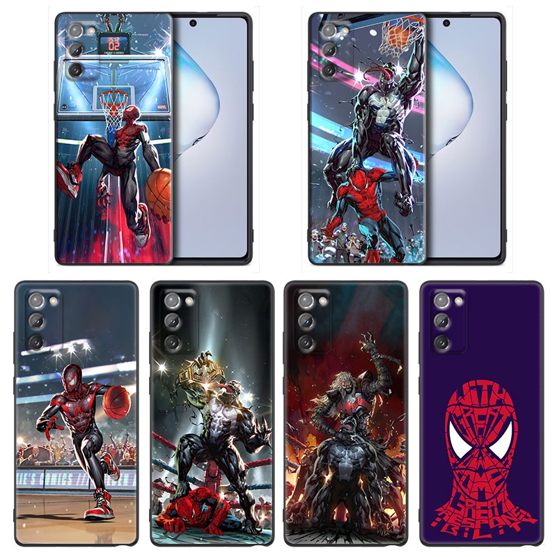 Capa De Celular Para Marvel Vingadores Veneno Homem-Aranha Joga Basquete Samsung Galaxy A91 A73 A72 A71 A53 A52 A7 M62 M22 M30s M31s M33 M52 F23 F41 F42 5G