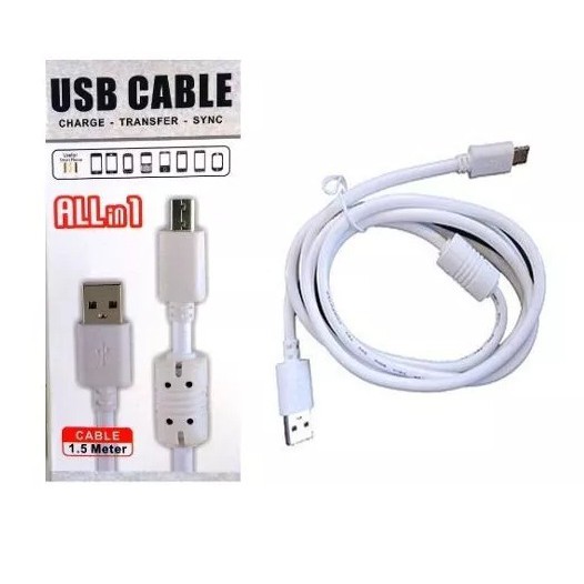 Cabo carregador 1,5 Metros Micro Usb V8 Reforçado Mais Grosso Transfere dados, Carrega celulares smartphone e tablets