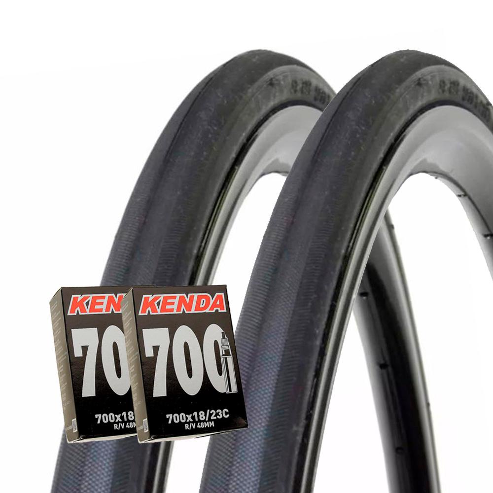 Par de Pneus Pirelli Corsa Pro 700x23 Com Câmaras Kenda