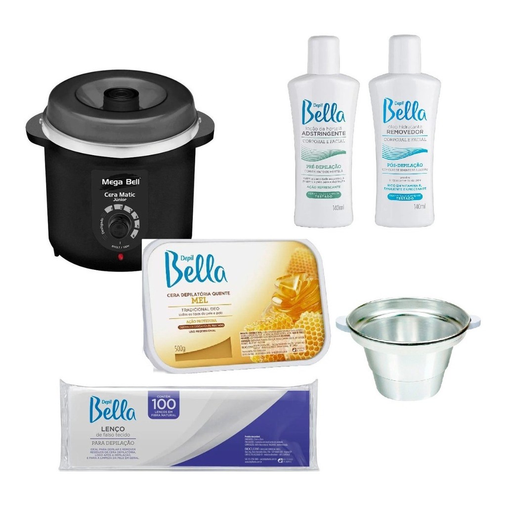 Kit Para Depilação Cera Termocera 400g Refil Panela Elétrica a
