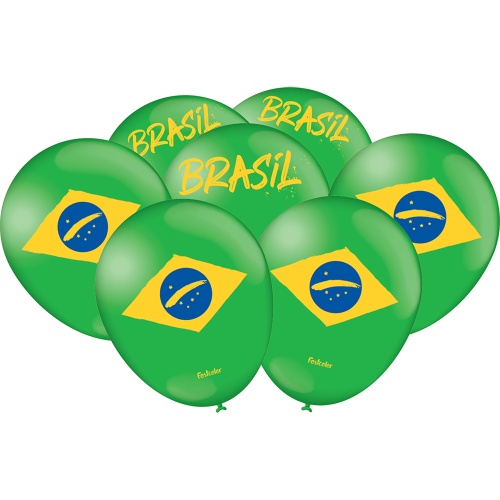 Balão Estampado Brasil Copa 9 polegadas em Oferta na Shopee