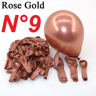 5 Unid - Balão Bexiga Rose Gold 9 Pol Cromado Metalizado..