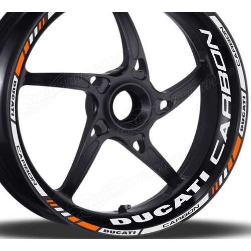 Friso + Adesivo Refletivo M7 Roda Moto Ducati Carbon