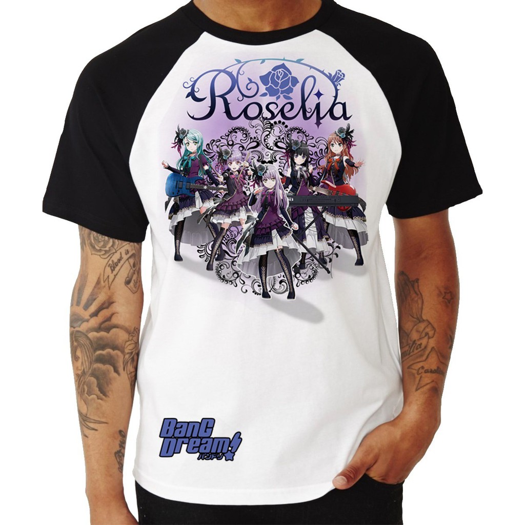 Camiseta Camisa Roselia Bang Dream! Anime Yukina Sayo Rinko Toyama