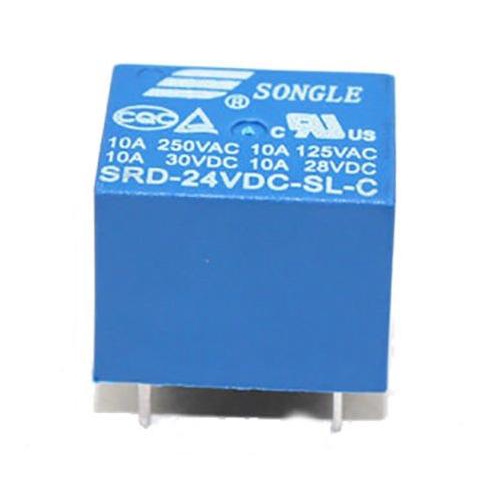 Relé 24V Songle SRD-24VDC-SL-C - Componente Eletrônico projeto eletrônica Peça Circuitos Eletrônicos