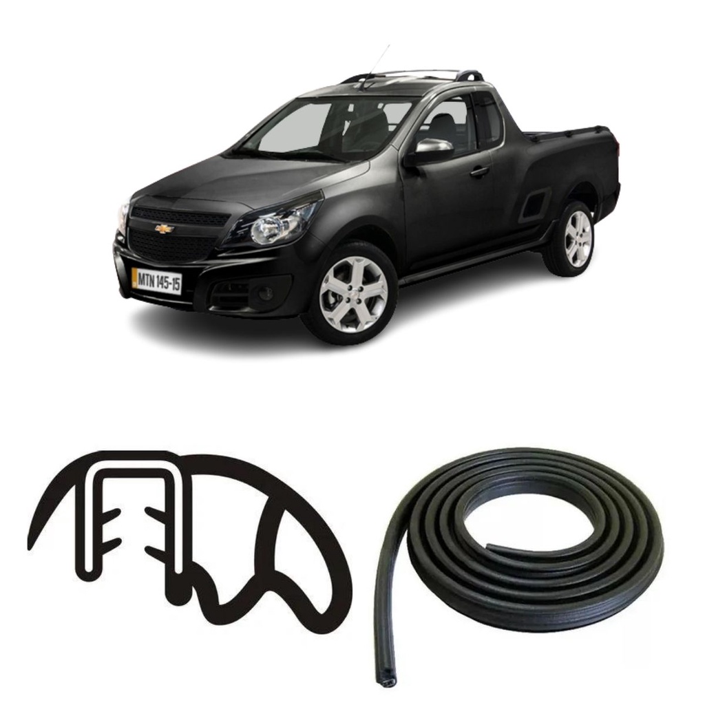 BORRACHA DE PORTA DIANTEIRA PRETA ESTRIADA GM MONTANA 10/21