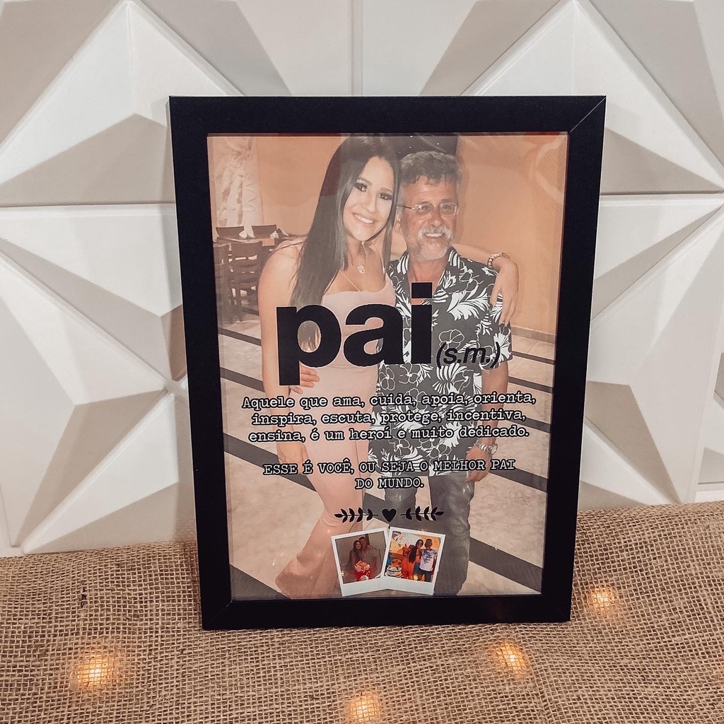 Quadro Personalizado Para Pai - Quadro Com Vidro Para Pai - Dia Dos ...