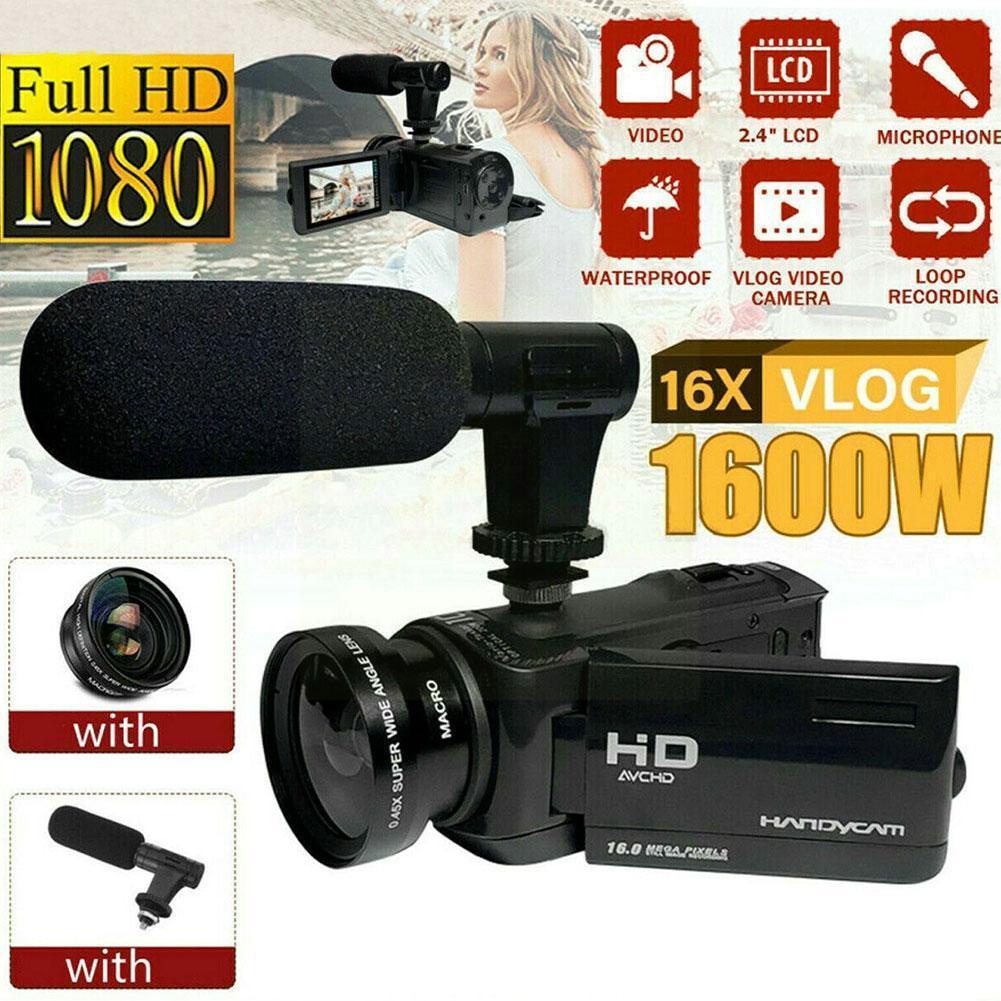 1080 P HD 16X Zoom Câmera De Vídeo Digital DV Profissional Handheld Microfone Para Camcorder Youtube Registro Fotografia