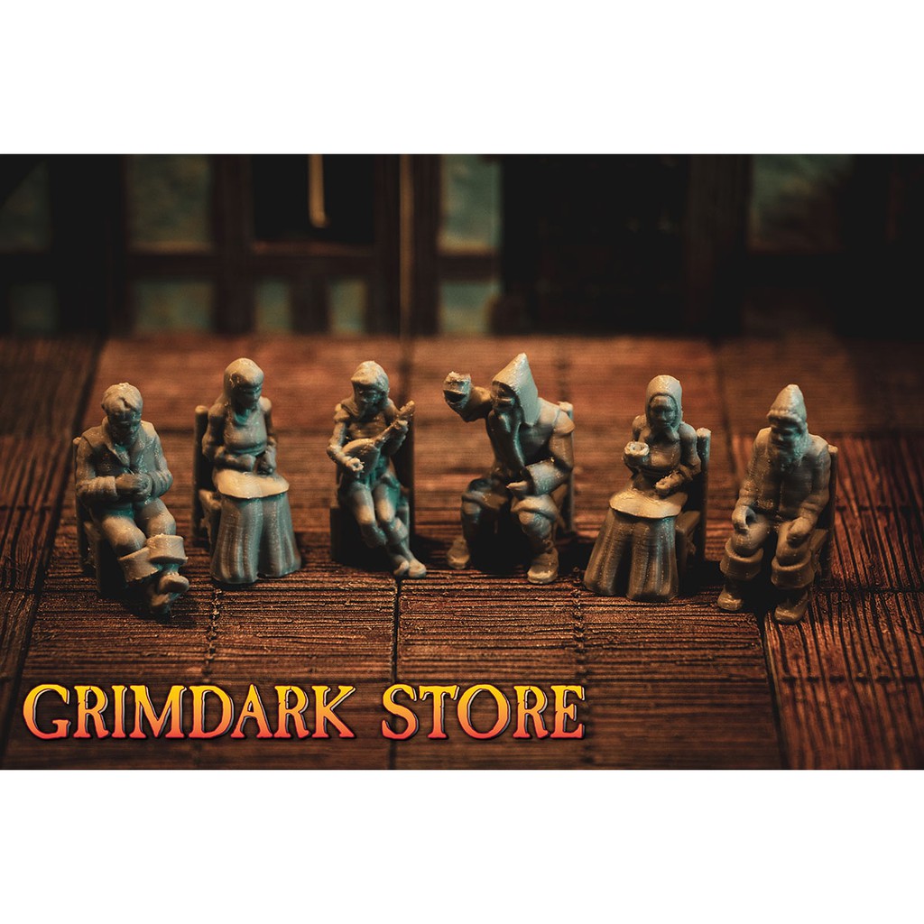 Kit Miniaturas Aldeões Da Taverna Rpg Dungeons And Dragons Dnd (06 unidades)