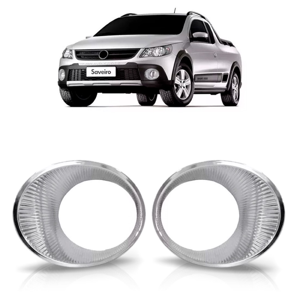 Par Aro Farol Milha Auxiliar Saveiro Cross G5 2009 2010 2011 2012 Cromado em Oferta na Shopee