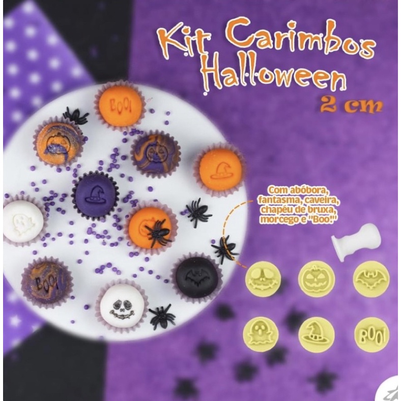 kit carimbos Halloween bluestar marcador de doces - Stationery