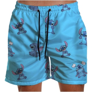 Short Masculino Tactel Praia Stich Estampado Elastano Várias Estampas Sh40