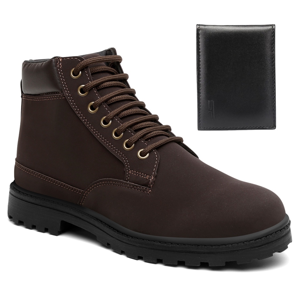 Coturno Casual Basic Homem Moderno Promoção Lançamento Outono Primavera Brinde Carteira — imagem 2 de 2