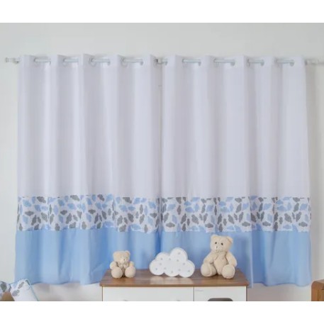 Cortina Infantil Nuvenzinha 2,00 X 1,70 Quarto Do Bebe Menino Menina