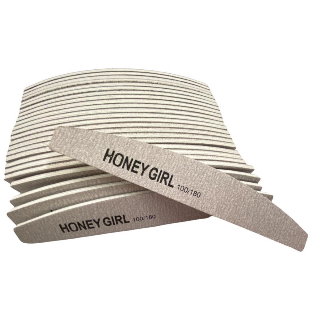 10 Lixas Banana Bananão Boomerang Honey Girl Escrito Preto Unha De Gel 100/180