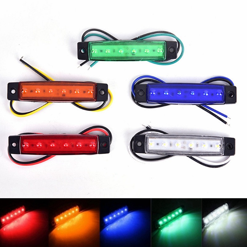 10PCS 12V 24V LED Side Marker Luzes De Advertência Da Luz Cauda Do Carro Auto Externas Reboque Caminhão Lorry Amarelo Laranja Branco Vermelho em Oferta na Shopee