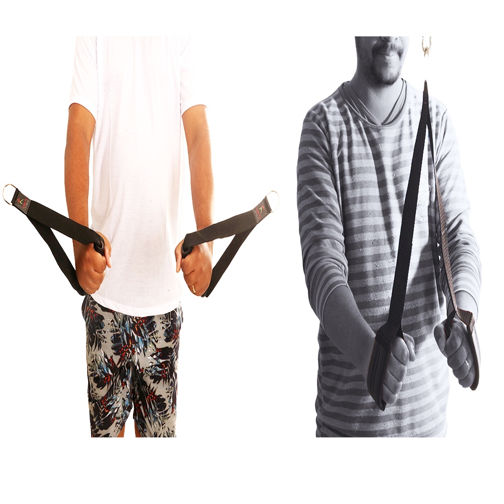 Puxador Tríceps Corda Para Cross Over Pulley + Par De Puxador Triângulo