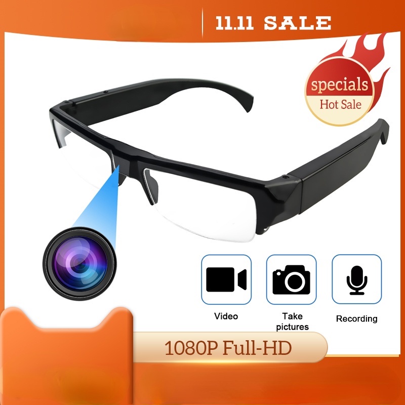 Mini Óculos De Câmera 1080p HD Condução Ciclismo Vídeo Inteligente Meio Aro Com Filmadora Para Ao Ar Livre