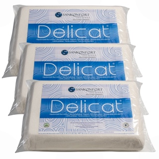 Kit 3un Travesseiro De Espuma Delicat Soft 60 cm x 40 cm x 12 cm Antialérgico Antiácaro em Oferta na Shopee