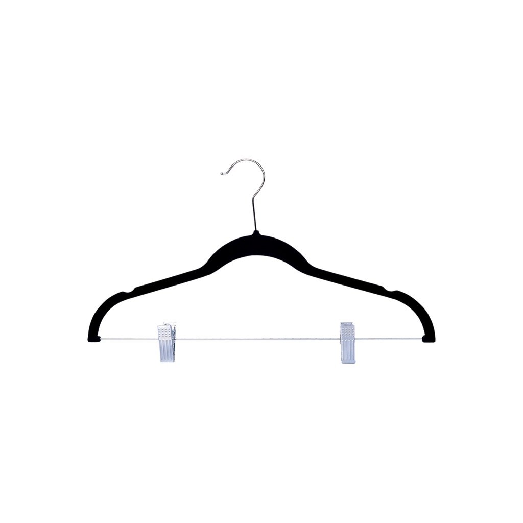 Cabide De Veludo Com Clipes Preto em Oferta na Shopee