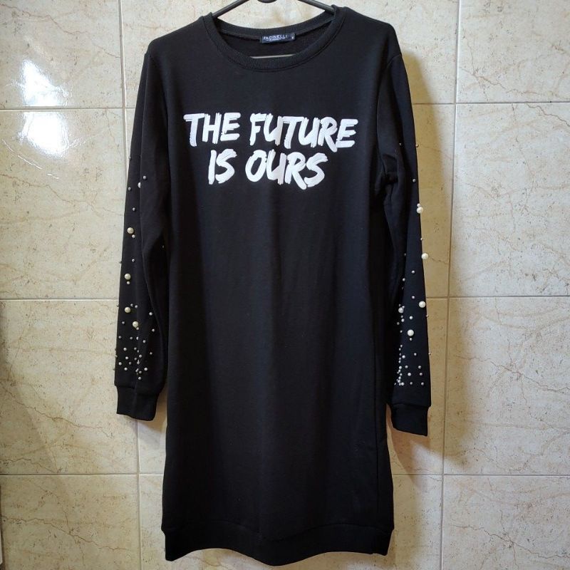 Vestido Moletom Preto Facinelli M (Novo)