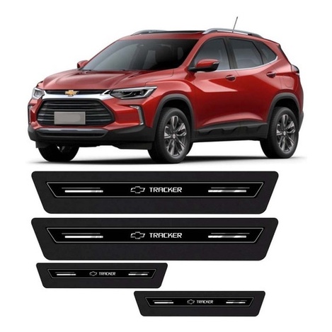 Soleira Protetora Porta Premium Gm Tracker 2020 2021 Preto -