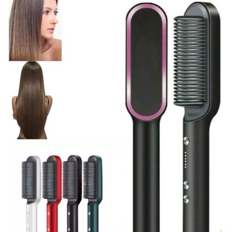 Escova Alisadora Anion Hair Pro 3 em 1 , Secador, Chapinha e Modelador de Cachos multifuncional bivolt