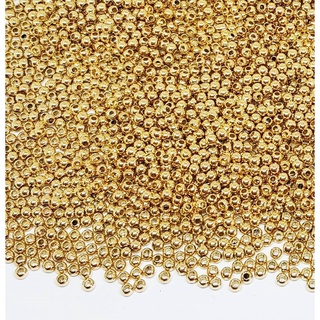 Bolinha Dourada 3mm em ABS Com Furo Passante - 10 Gramas