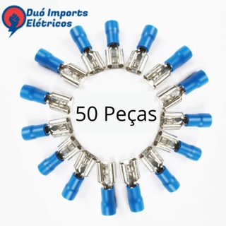 Terminal Fêmea Pré-isolado 1.5 A 2.5mm Azul - 50 peças em Oferta na Shopee