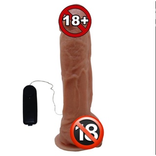 Pênis De Borracha 24cm x 6,0cm Com Escroto E Vibrador