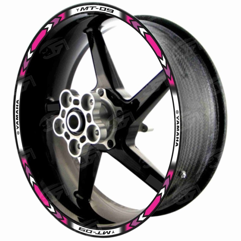 Adesivo Friso Refletivo Roda Moto Yamaha MT-09 MT09 MT 09 M01 pink