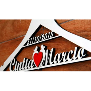 Cabide Noiva Making Of Casamento Personalizado Vestido Branco em Oferta na Shopee