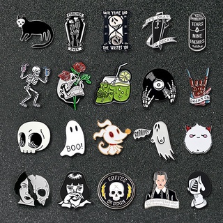 Party Brooch Goth Punk Dark Ghost Enamel Brooches Skull Devil Coffin Lapel Pins Badge